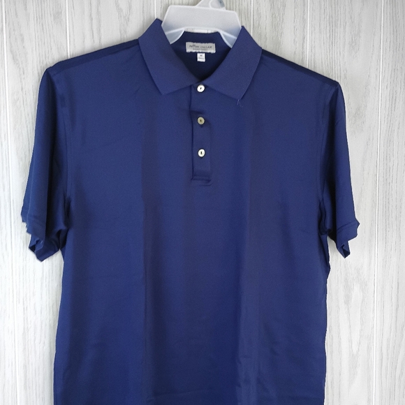 Peter Millar Summer Comfort Medium navy blue polo Embark Logo Short Sleeve - Picture 2 of 12